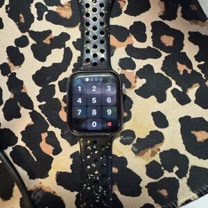 Black Smartwatch with Perforated Band